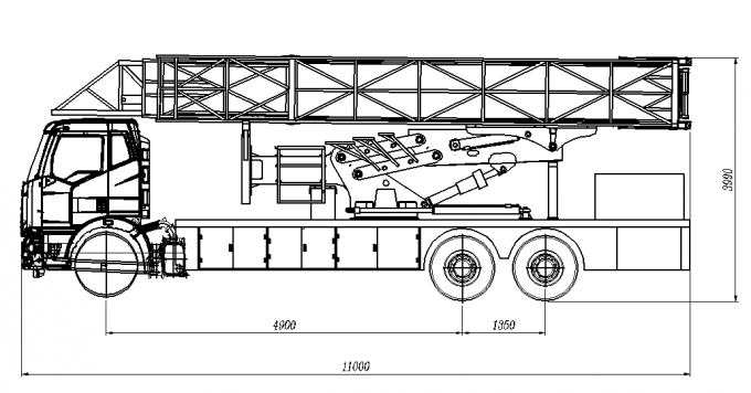 Establo seguro de aluminio nacional del buen funcionamiento del camión de la inspección del puente de plataforma del chasis V el 15+2m de FAW